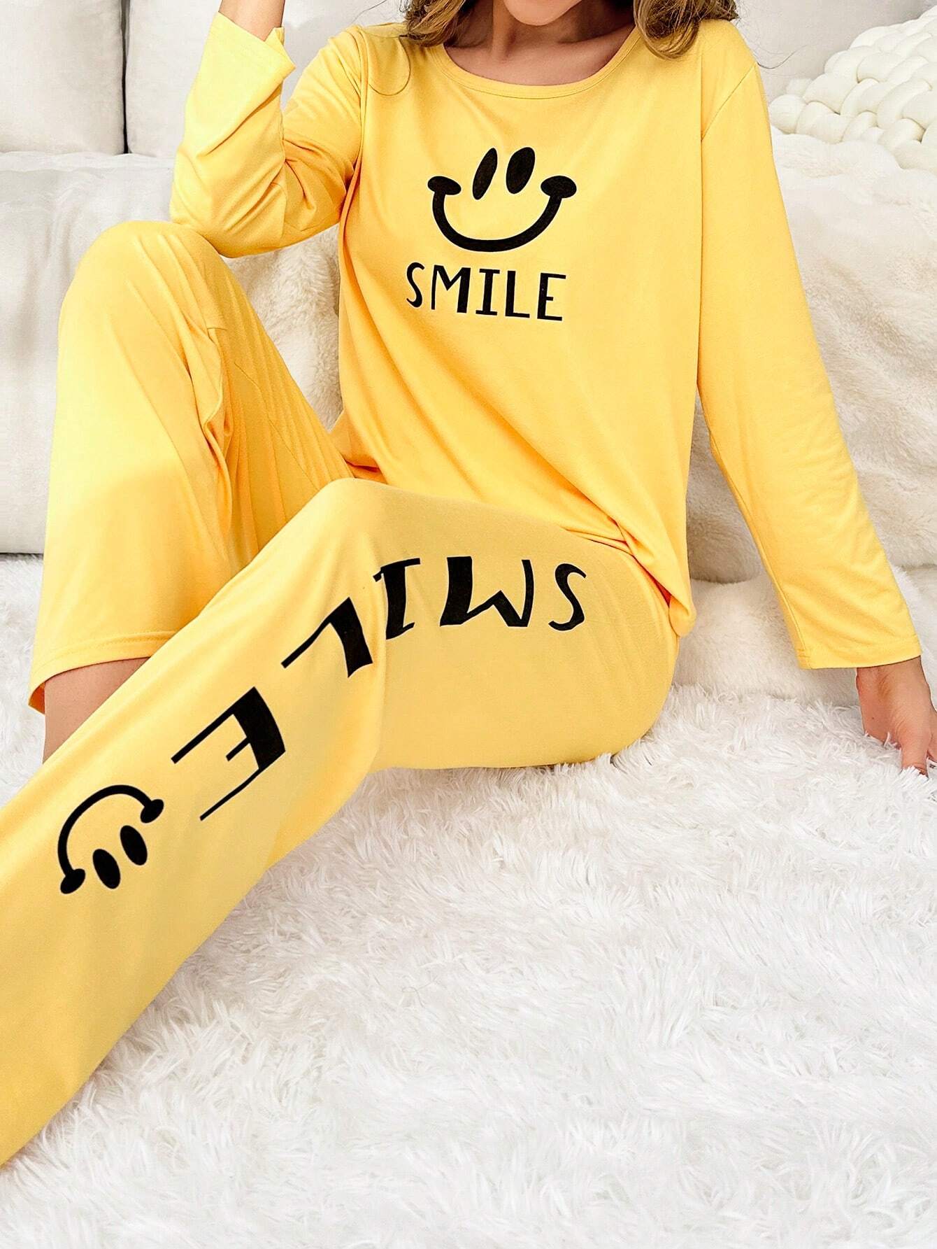 Smile Forever Printed Night Suit