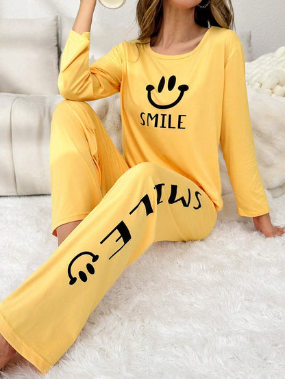 Smile Forever Printed Night Suit
