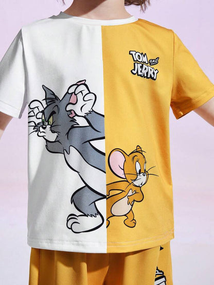 Yellow Tom & Jerry Half Sleeve Kids Suit (Each)