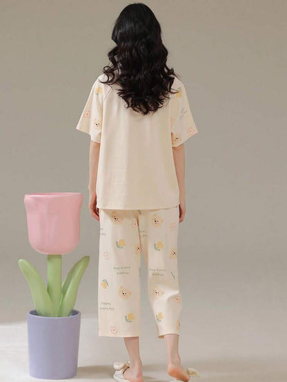 Hello My Bear Printed Night Suit