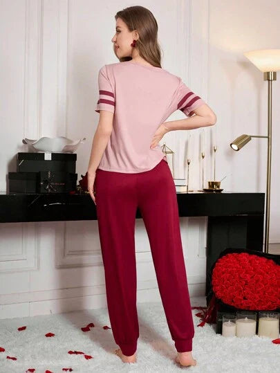 Two Heart Printed Night Suit