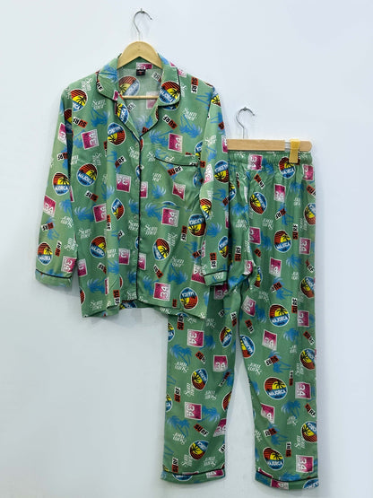 Imported Linen Printed Summer Soul  PJ Set-LP17