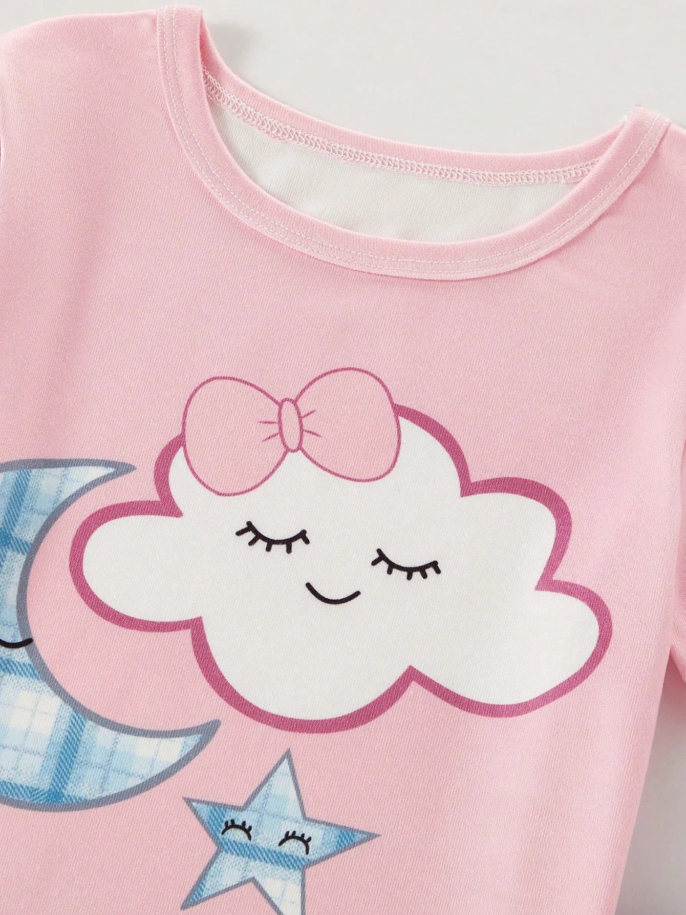 Moon & Cloud Printed Half Sleeve Kids Suit