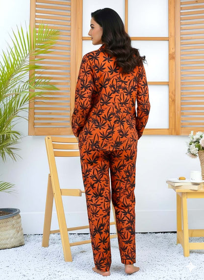 Imported Linen Printed Red Tree PJ Set-LP24