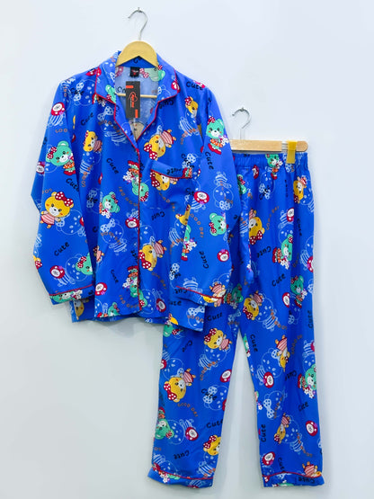 Imported Linen Printed Blue Skies PJ Set-LP7