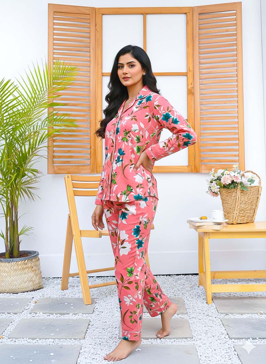 Imported Linen Printed Jamsine PJ Set-LP5